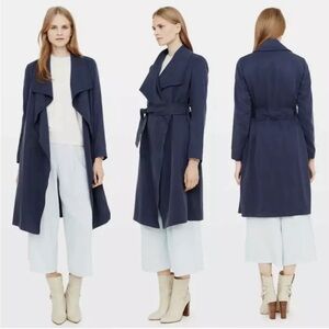 Club Monaco Gideon trench coat in navy blue